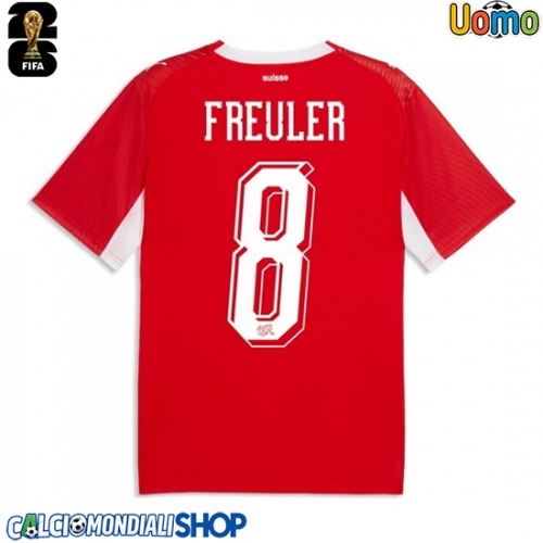 Maglie da calcio Svizzera Remo Freuler #8 Prima Maglia Mondiali 2026  Manica Corta
